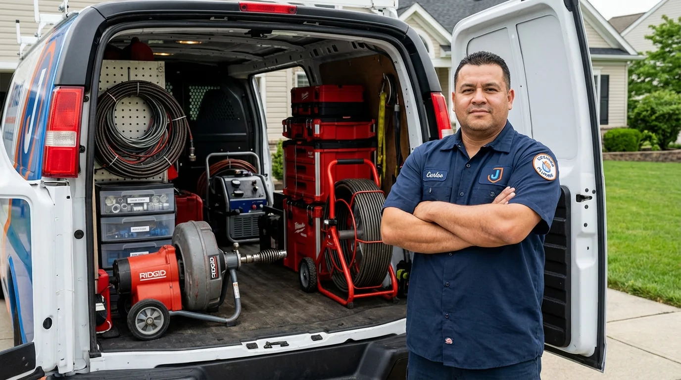 Professional drain cleaning equipment and Johns Plumbing LLC plumber in Harrodsburg