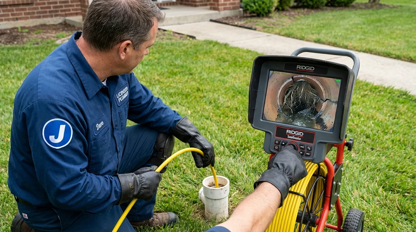 Sewer camera inspection being performed by Johns Plumbing LLC in Harrodsburg